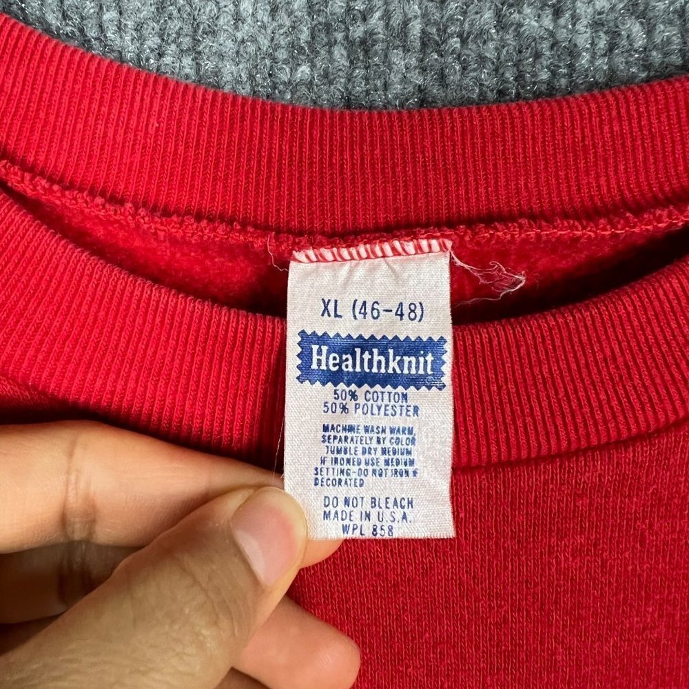 Vintage healthknit sweatshirt Bear‎ Fluffy Women's Crewneck Size XL USA MADE - Picture 7 of 7